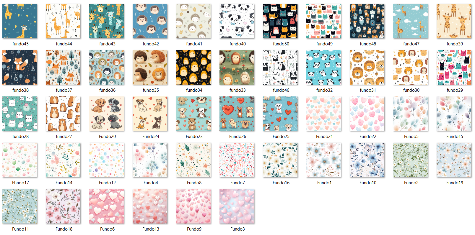 Arquivo Kit Digital Bichinhos e Coracões 2