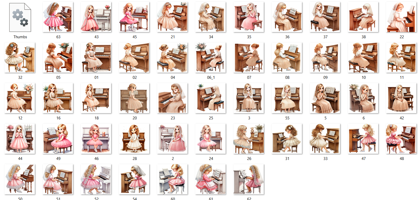 Arquivo Kit Digital Ilustrações Organistas Infantil 5