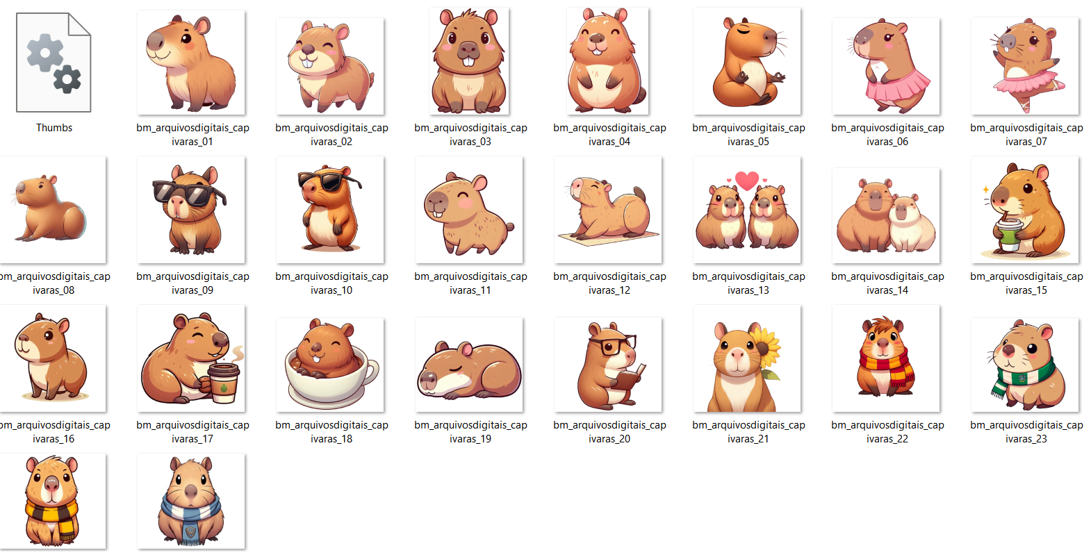 Arquivo Kit Digital Capivara Charm 4