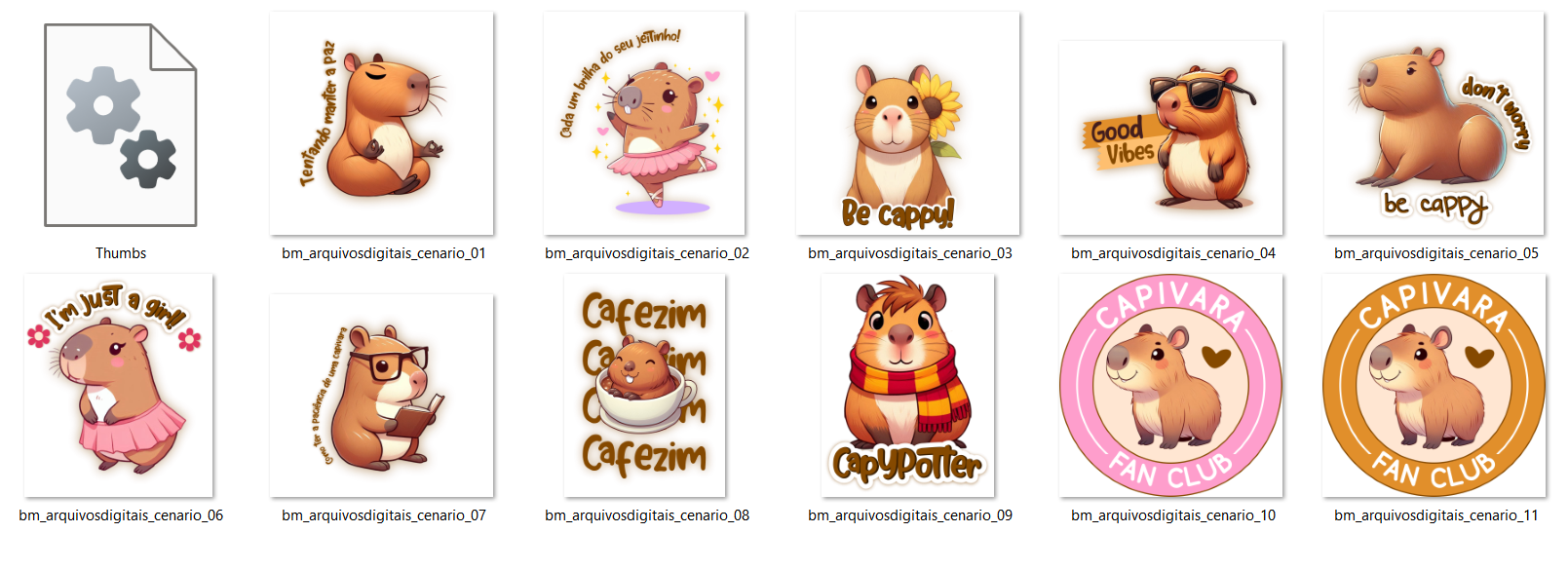 Arquivo Kit Digital Capivara Charm 5