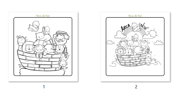 Arquivo Kit Digital Arca de Noé Para Colorir 2