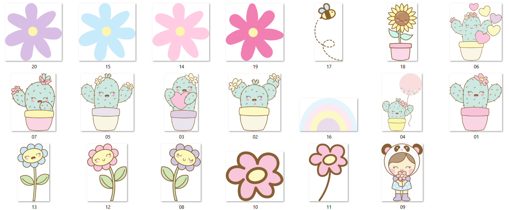 Arquivo Kit Digital Cactos e Flores  2