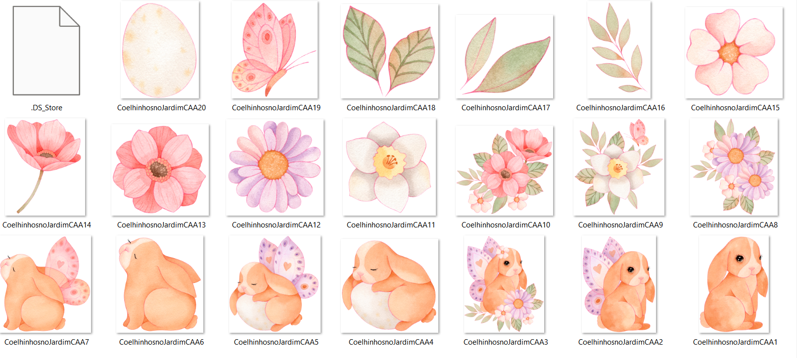 Arquivo Kit Digital Coelhinho no Jardim 2