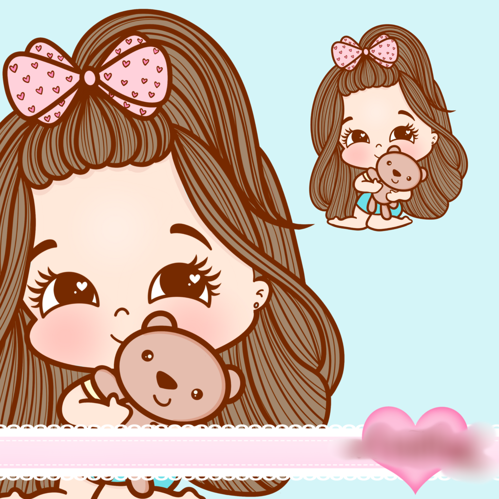 Arquivo Kit Digital Menina e Ursinho  1