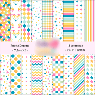 Arquivo Kit Digital Papéis Colors