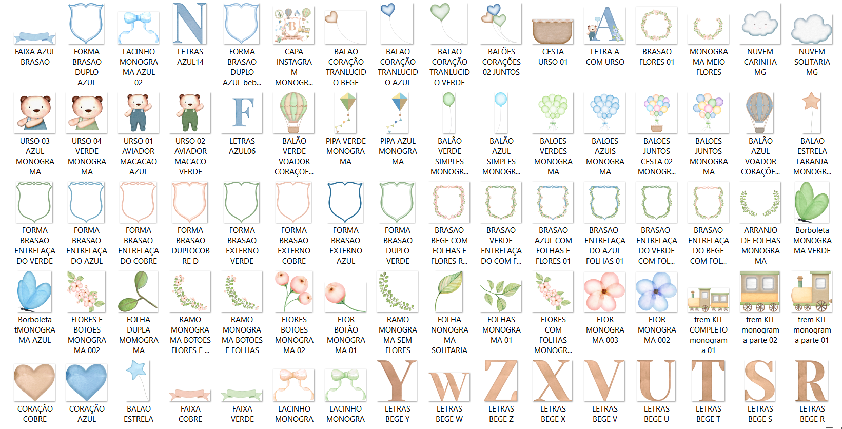 Arquivo Kit Digital Monogramas Ursinho  2