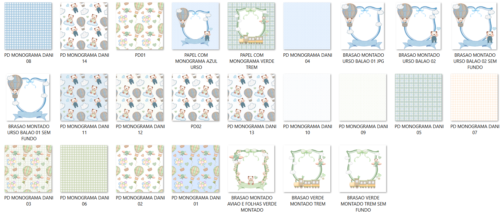 Arquivo Kit Digital Monogramas Ursinho  3