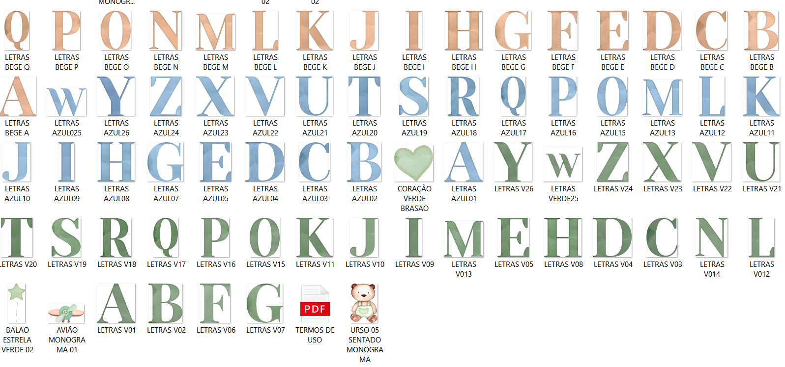 Arquivo Kit Digital Monogramas Ursinho  4