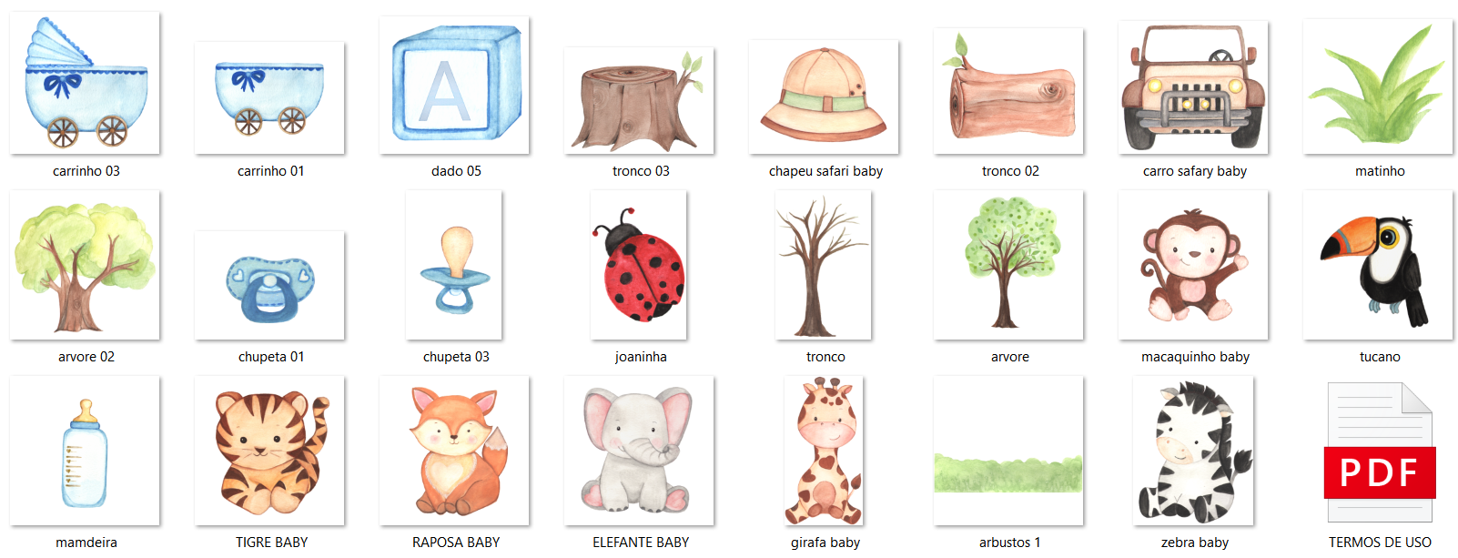 Arquivo Kit Digital Safari Baby 2