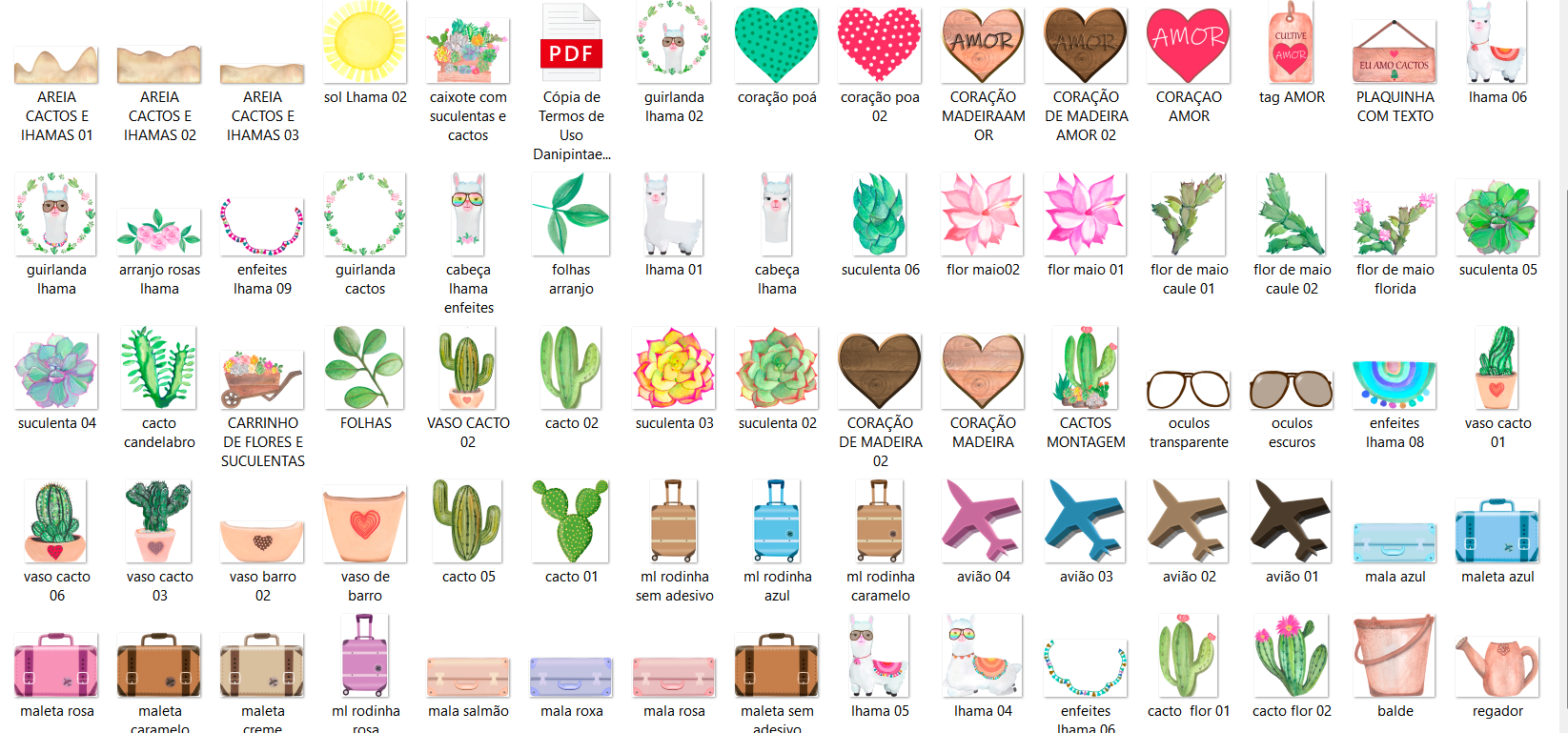 Arquivo Kit Digital Cactos e lhamas 3