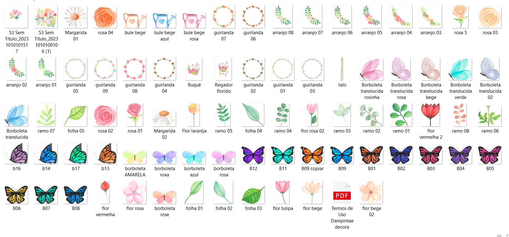 Arquivo Kit Digital Flores e Borboletas  2