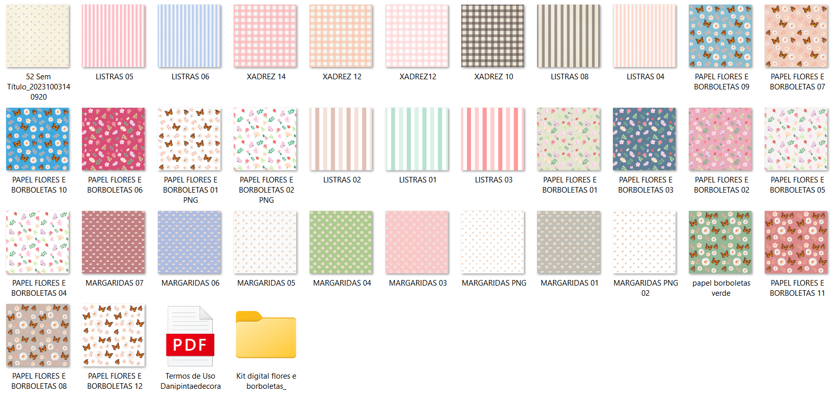 Arquivo Kit Digital Flores e Borboletas  3