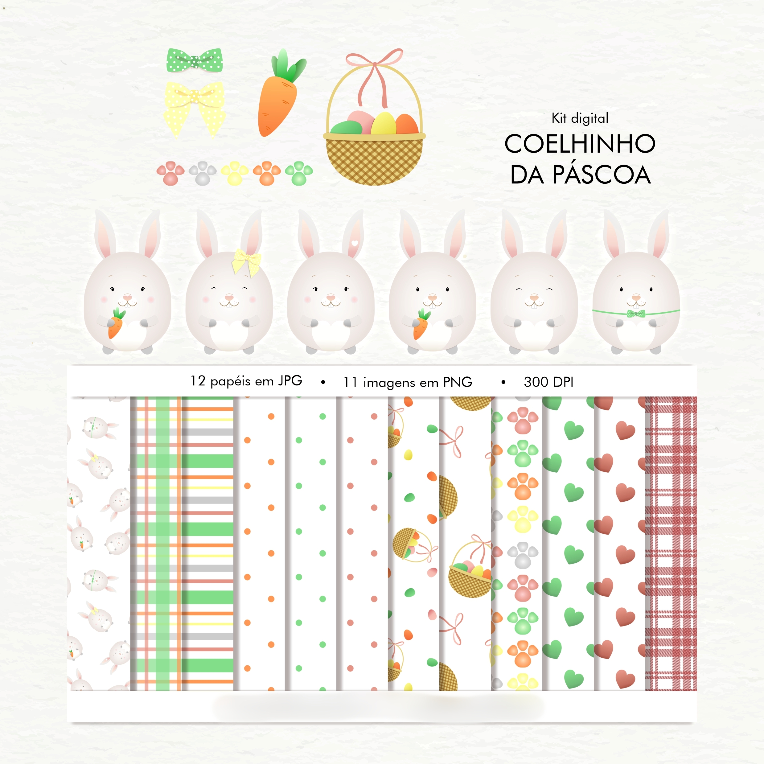 Arquivo Kit Digital Coelhinho da Páscoa 1