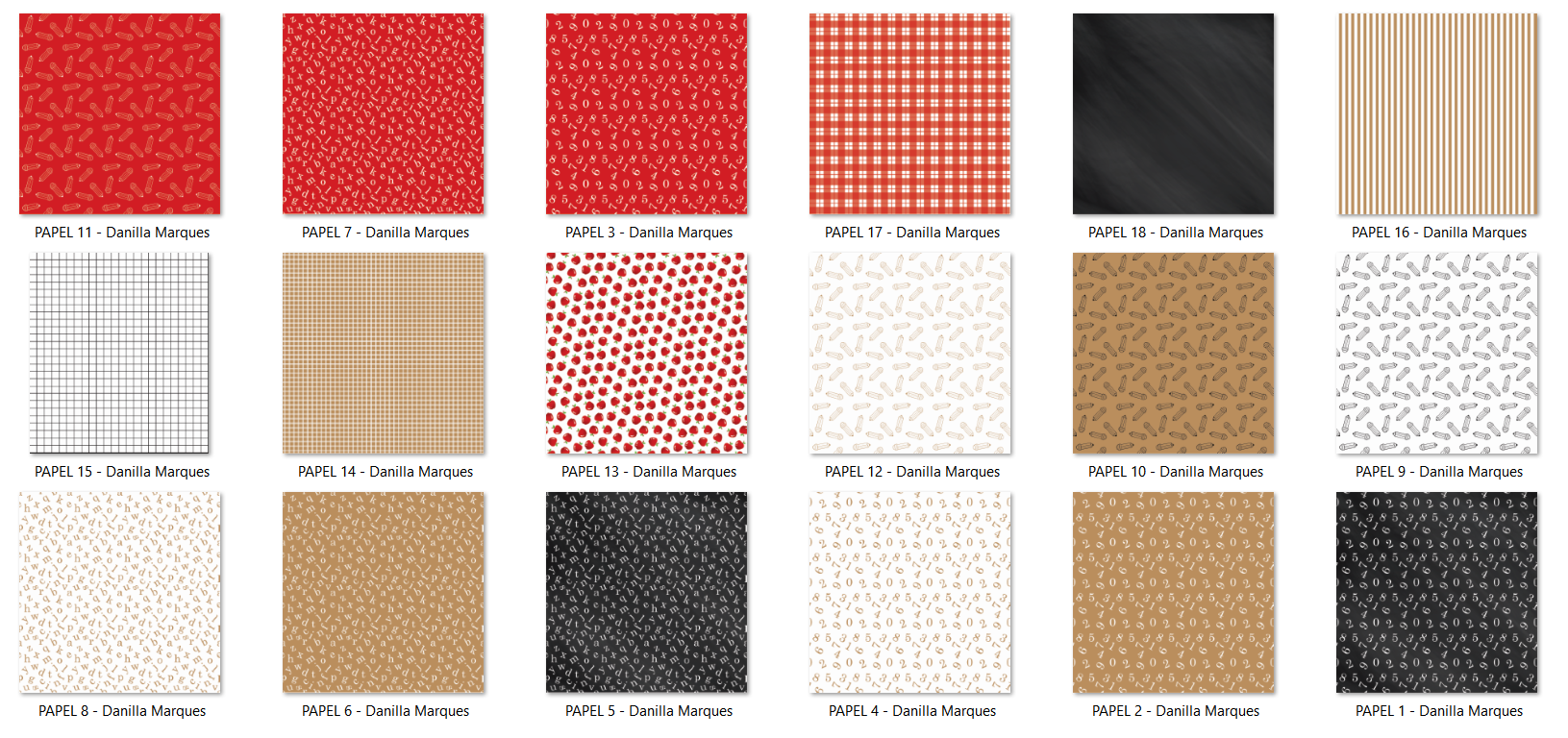 Arquivo Kit Digital  Papéis Escolares 2