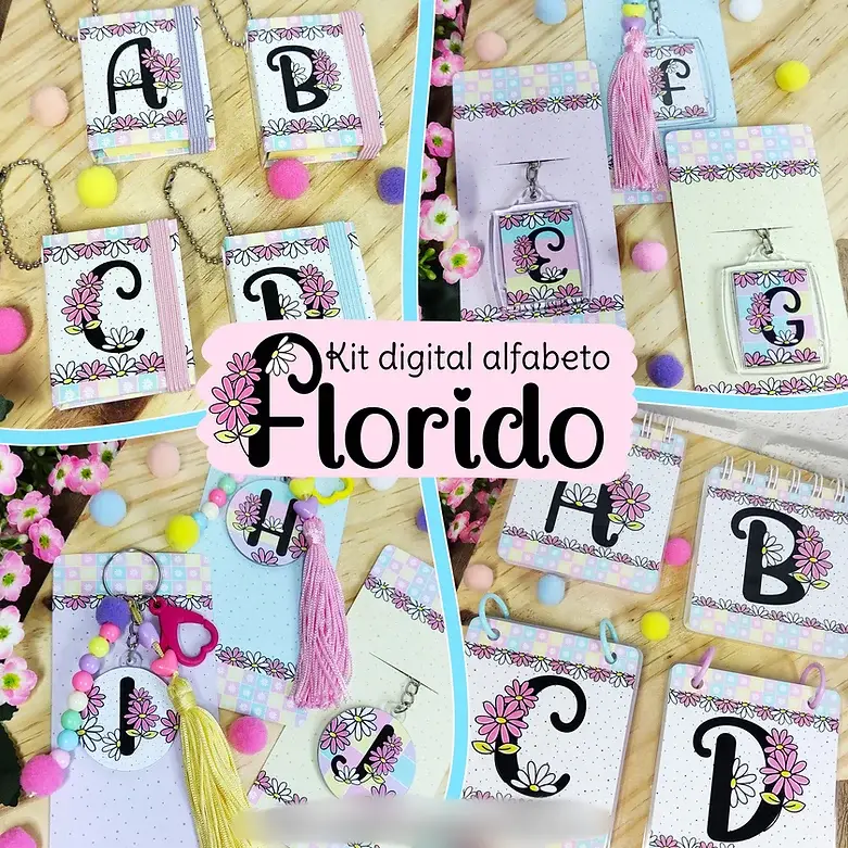  Arquivo Kit Digital Alfabeto Florido 1