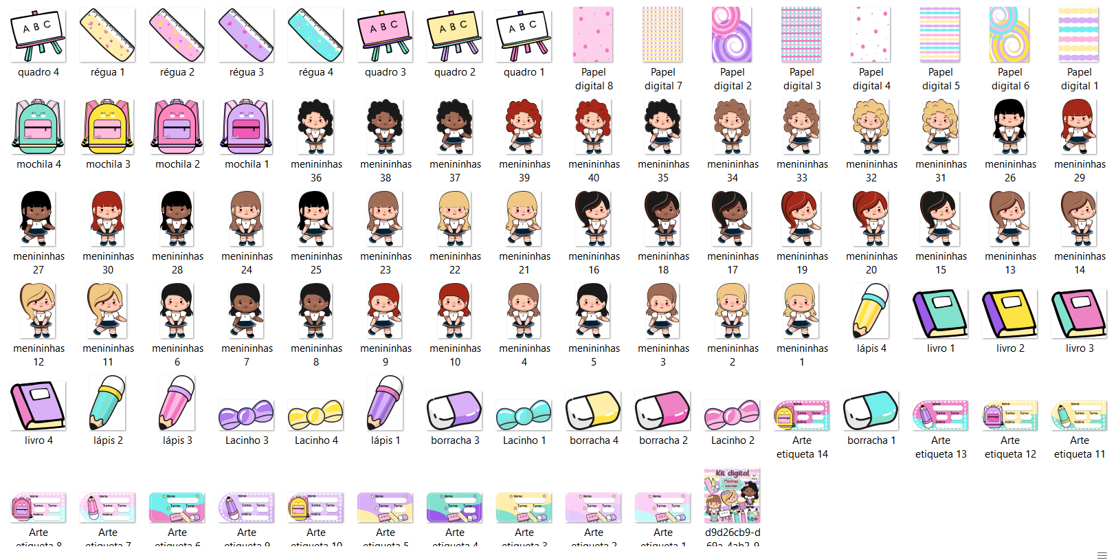 Arquivo Kit Digital Meninas Escolar  2