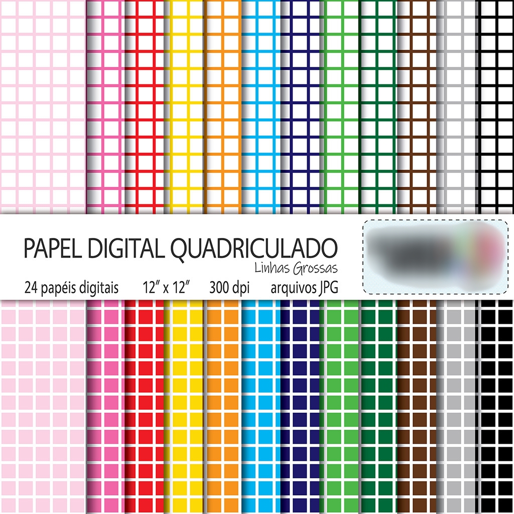 Arquivo Kit Digital Papel Quadriculado  1