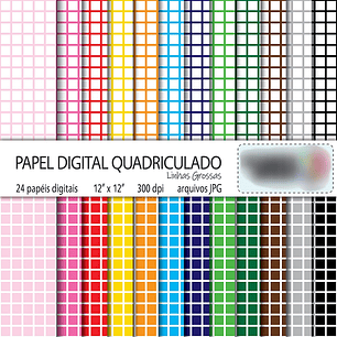 Arquivo Kit Digital Papel Quadriculado 