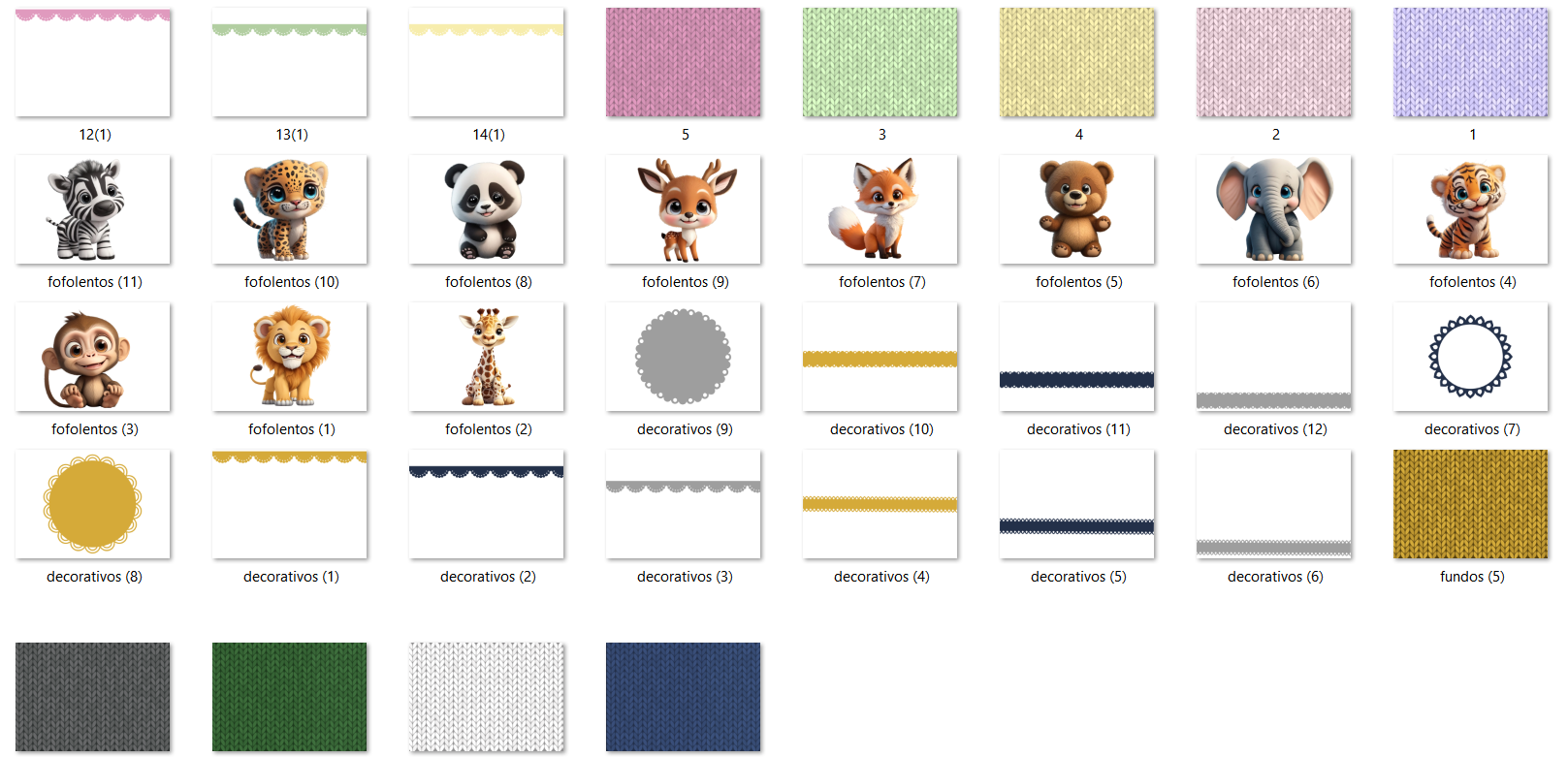 Arquivo Kit Digital Background Animais Fofos 2