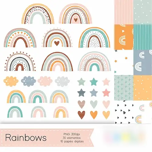 Arquivo Kit Digital Rainbows 1