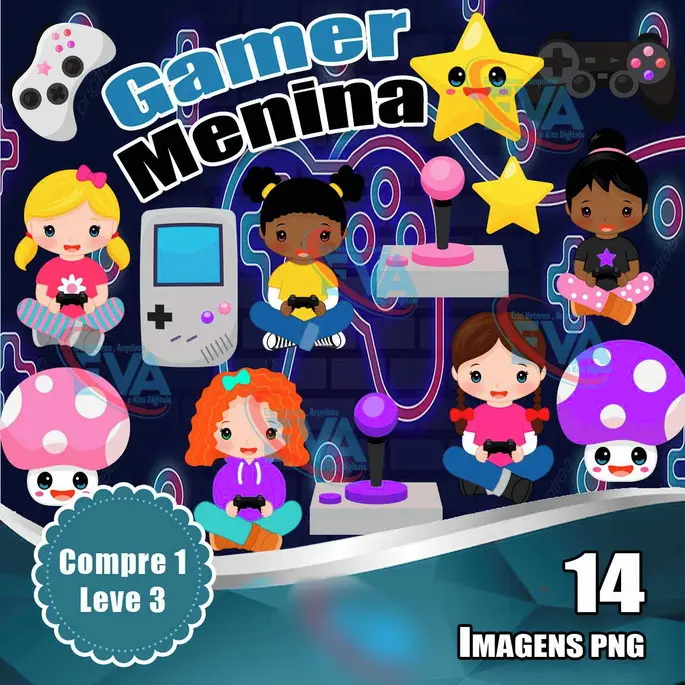 Arquivo Kit Digital Gamer Menina 1