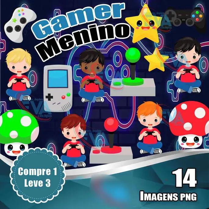 Arquivo Kit Digital Gamer Menino 1
