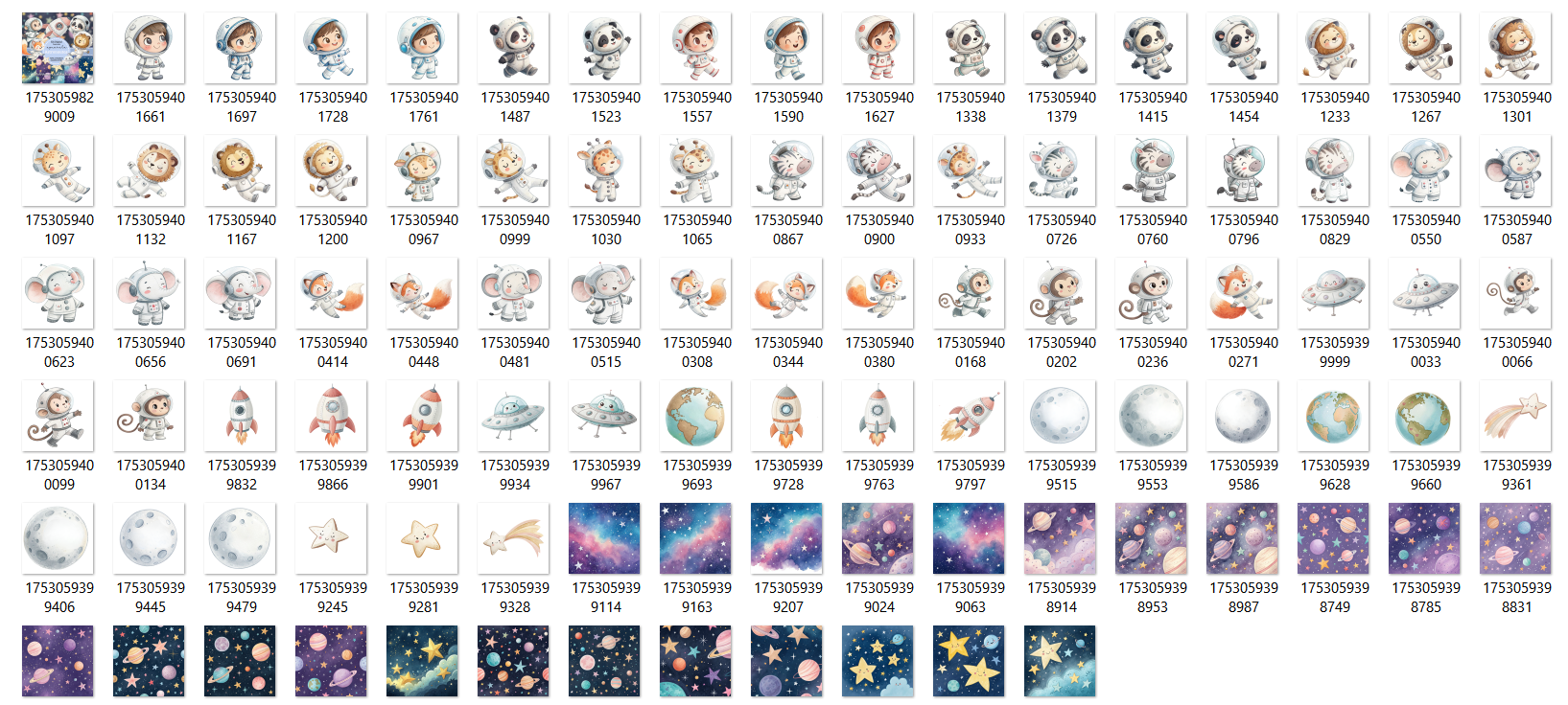 Arquivo Kit Digital Aquarela Astronauta 2