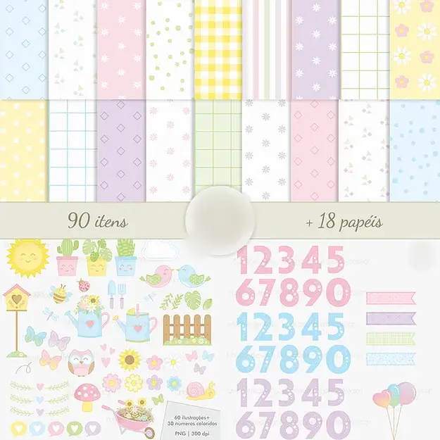 Arquivo Combo Kit Digital Jardim Florido  1