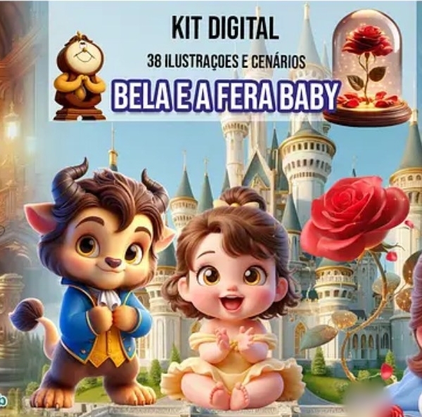 Arquivo Kit Digital Bela e a Fera Baby 1