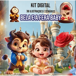 Arquivo Kit Digital Bela e a Fera Baby