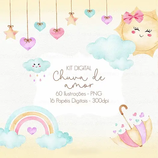 Arquivo Kit Digital Chuva de Amor  1