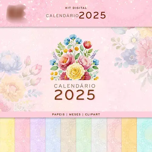 Arquivo Kit Digital Calendário Floral  1