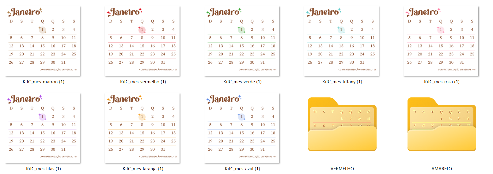 Arquivo Kit Digital Calendário Floral  2