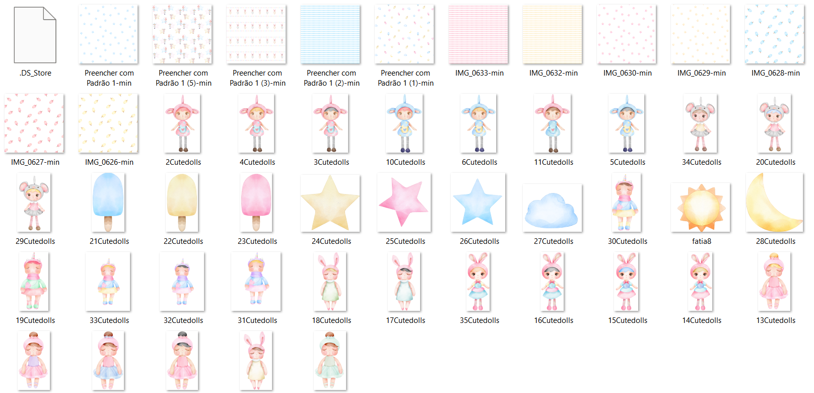 Arquivo Kit Digital Cute Dolls  2