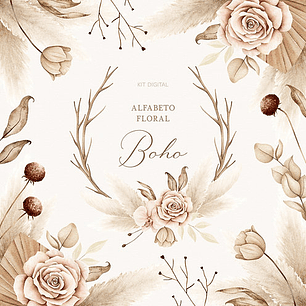 Arquivo Kit Digital Alfabeto Floral 