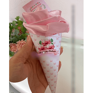 Arquivo Dia da Mulher Card Cone para Touca Cetim