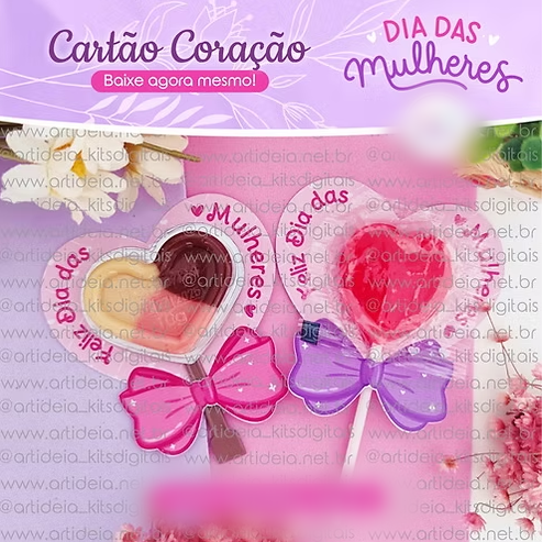 Arquivo Dia da Mulher Cartão Coração  1