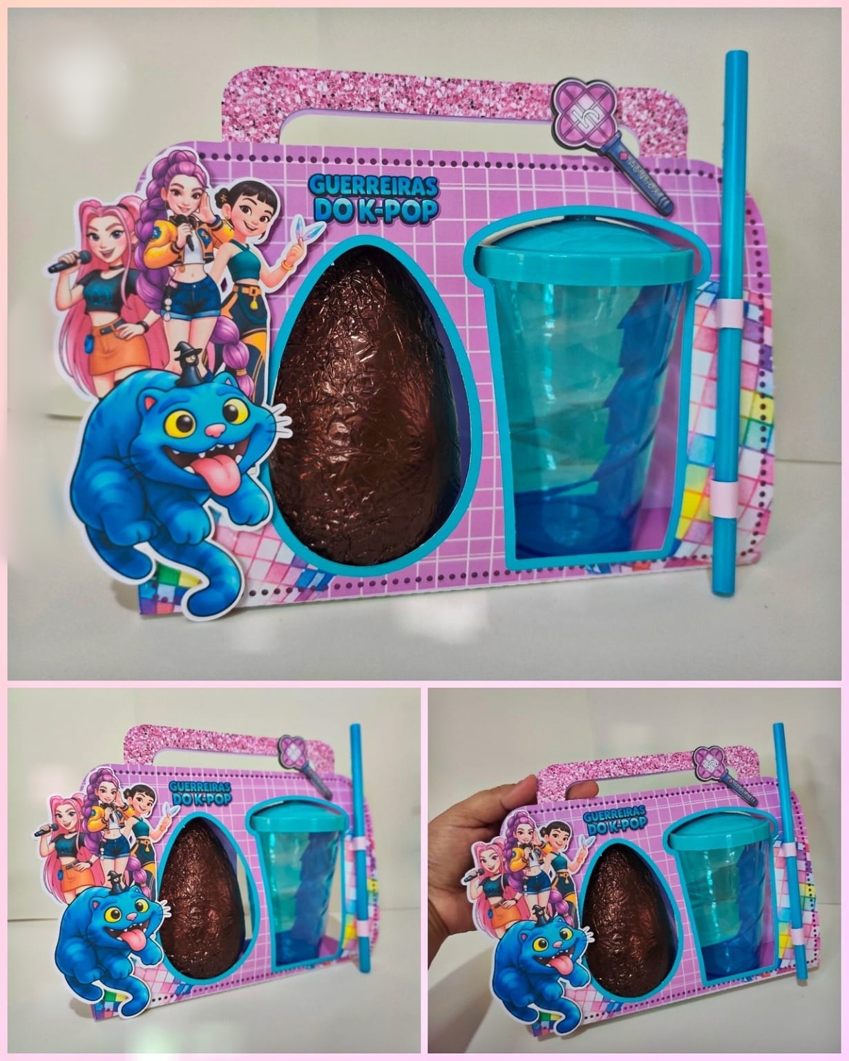 Arquivo Páscoa Caixa Ovo e Copo Twister Guerreiras do K-pop 1
