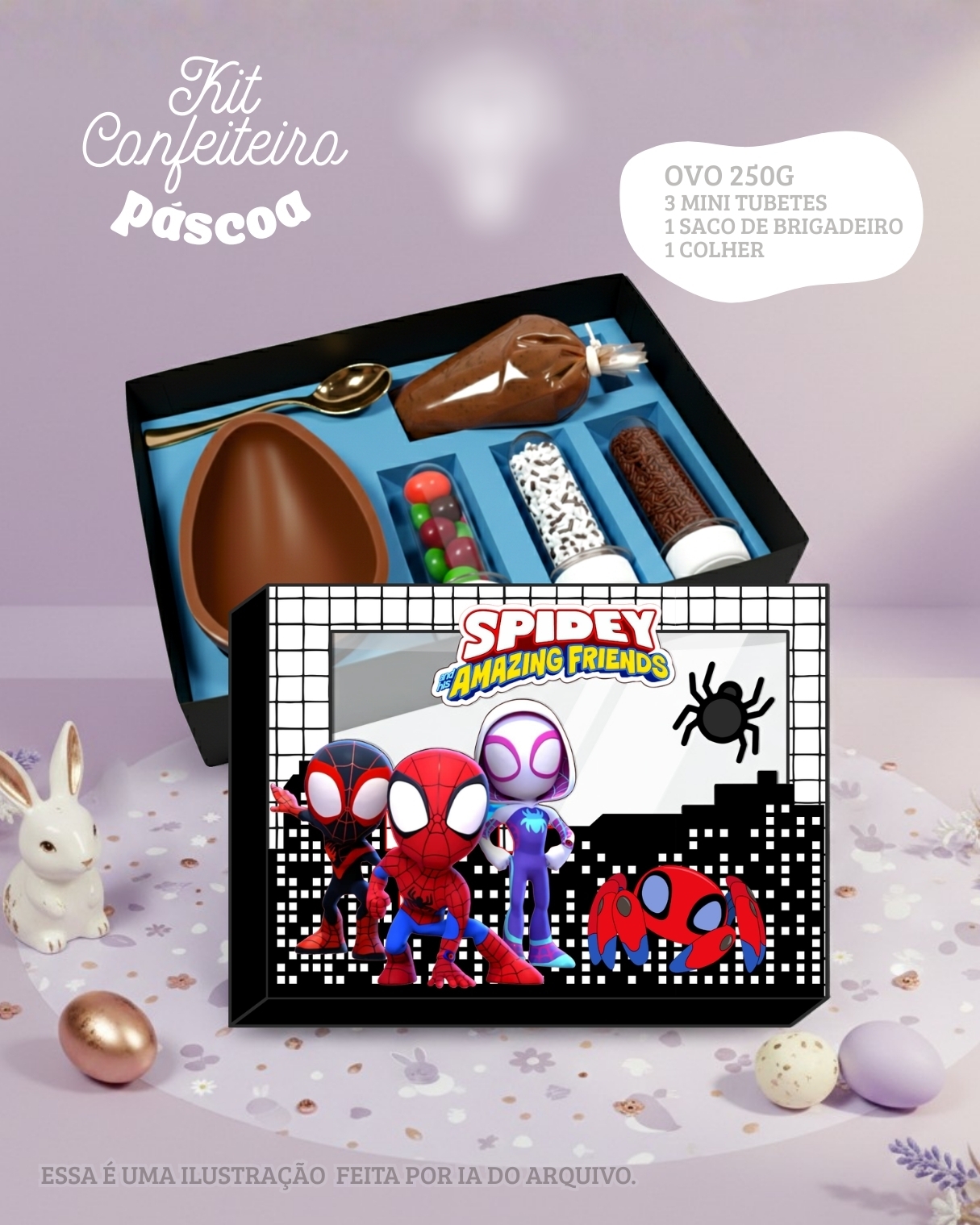 Arquivo Páscoa Kit Confeiteira Homem Aranha  1