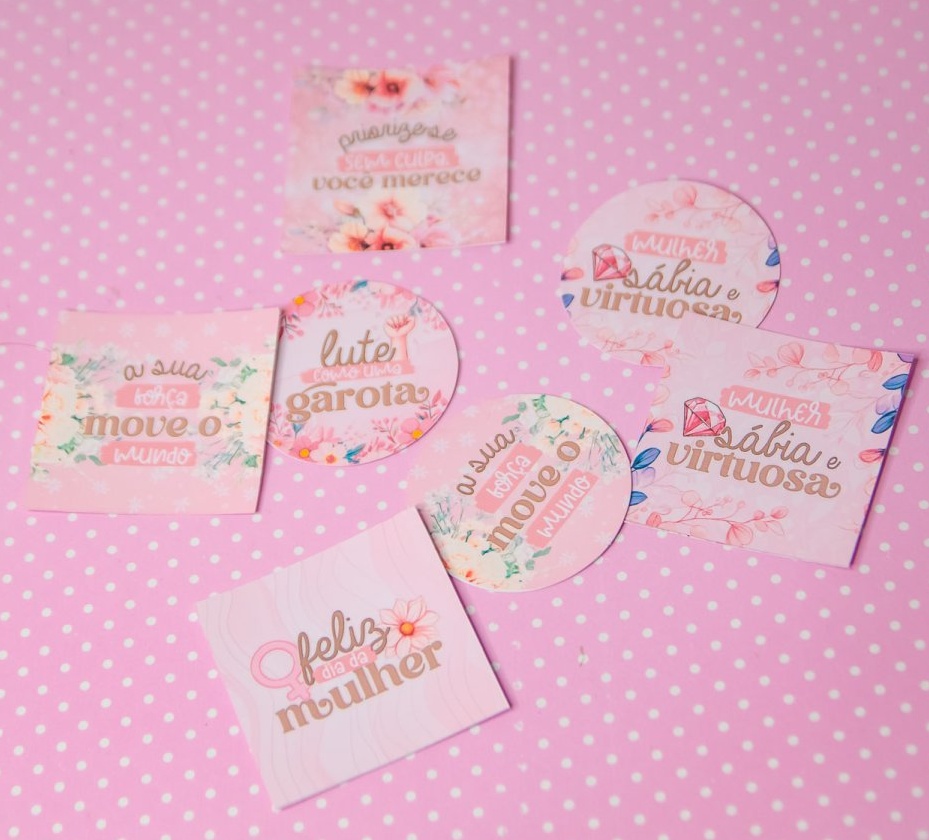 Arquivo Dia da Mulher Tag Adesivo 1