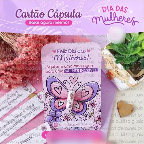 Arquivo Dia da Mulher Cartão Cápsula Borboleta  1