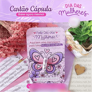 Arquivo Dia da Mulher Cartão Cápsula Borboleta 