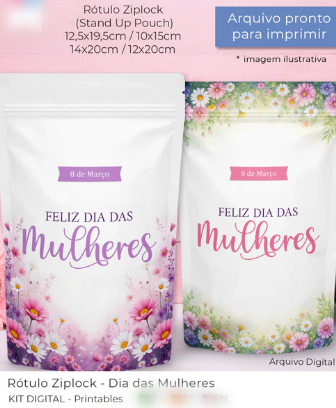 Arquivo Dia da Mulher Kit Rótulo Ziplock 1