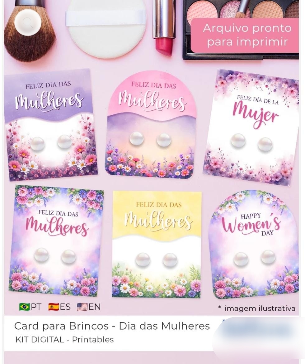Arquivo Dia da Mulher Kit Card Brinco  1