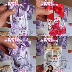 Arquivo Dia da Mulher Kit Caixinhas para Bisnaga de Hidratante 