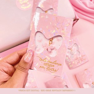 Arquivo Dia da Mulher Card Chaveiro Borboleta