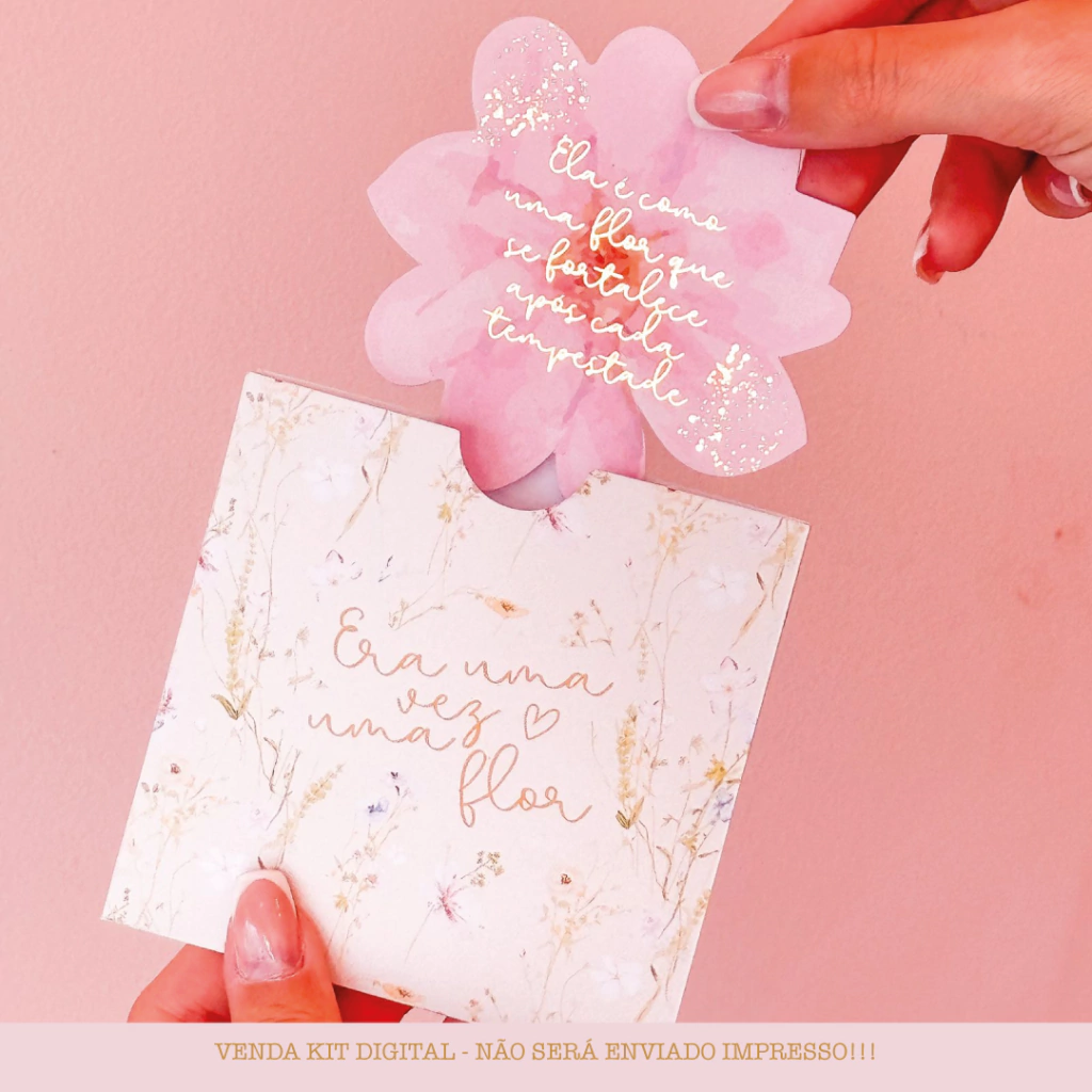 Arquivo Dia da Mulher Cartão Flor e Envelope  1