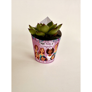 Arquivo Dia da Mulher Rótulo Mini Suculenta 