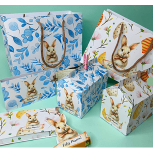 Arquivo Páscoa Coelho Azul e Bege 