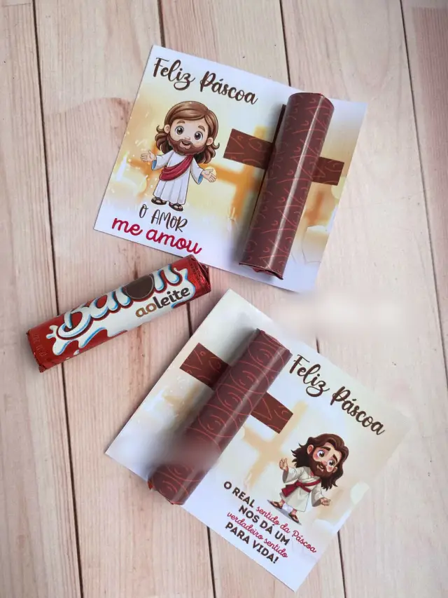 Arquivo Páscoa Cartão e Adesivo para Baton  1